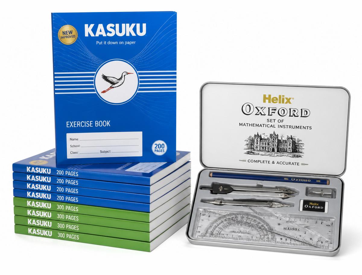 Kasuku exercise books and Oxford Helix set